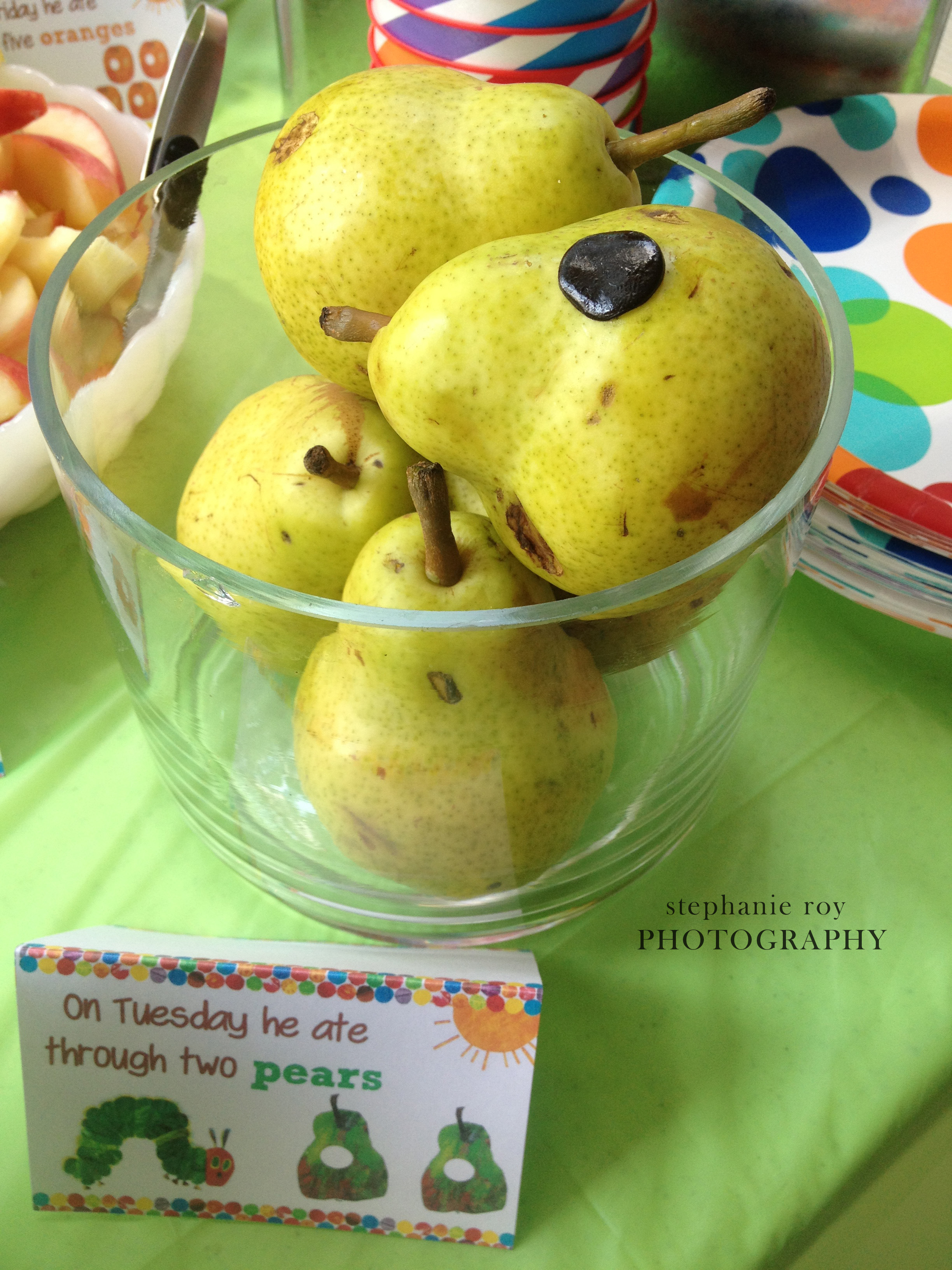 The Very Hungry Caterpillar Pears Food Label Card