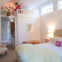 Clean and Classic Big Girl Room with Reading Loft