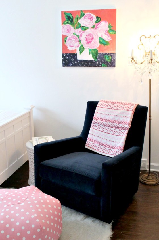 Girl's Nursery with Charcoal Glider - Project Nursery