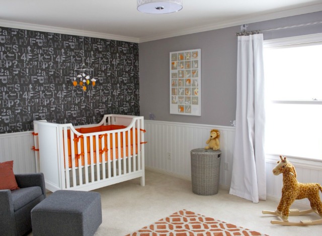 Modern Orange, Gray and White Nursery - Project Nursery