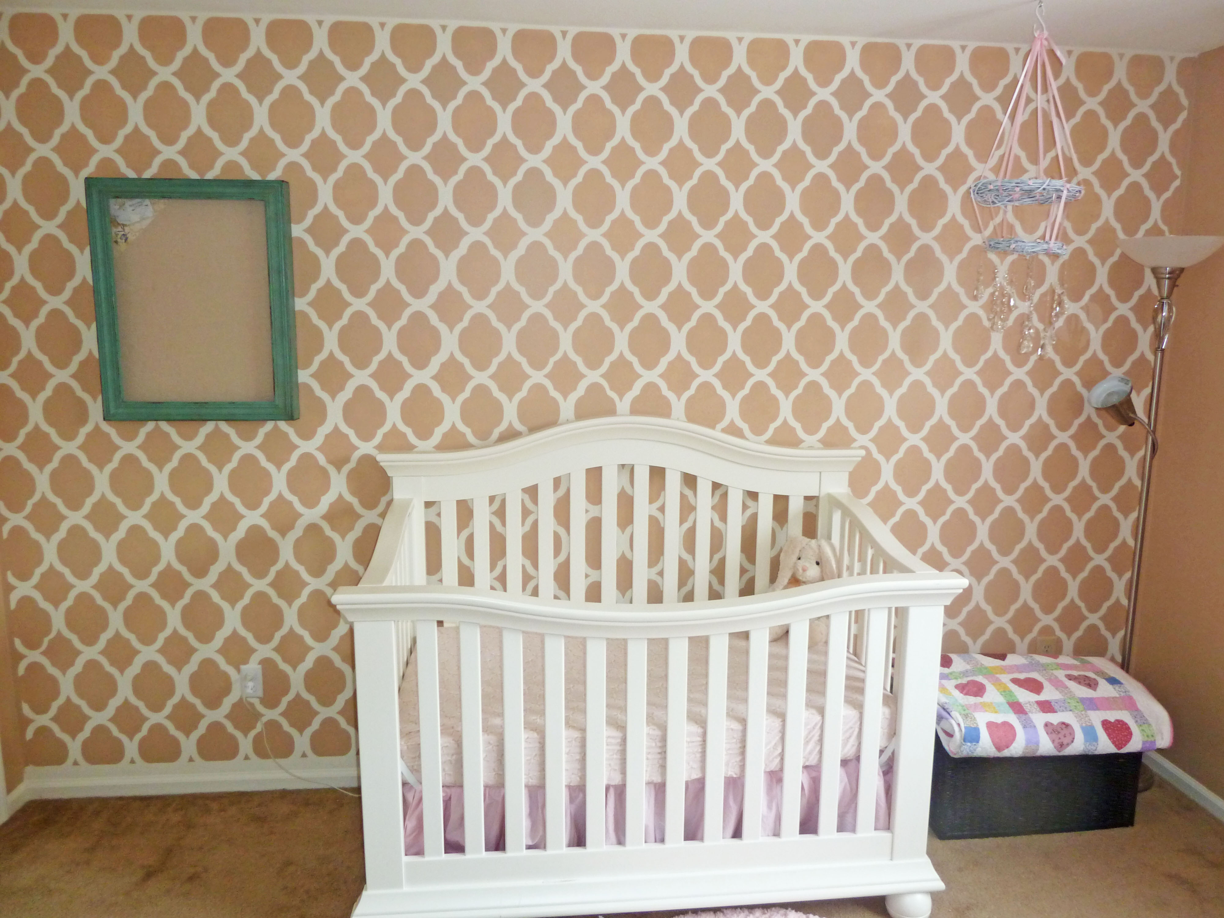 Moroccan Stencil Nursery Wall