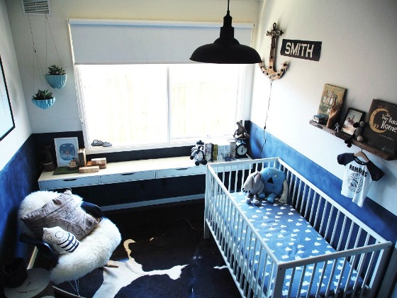 Eclectic Blue and White Boy's Nursery - Project Nursery