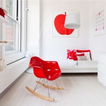 Modern White and Red Big Kid Room