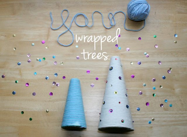 Yarn Wrapped Tree DIY Christmas Decorations - Project Nursery