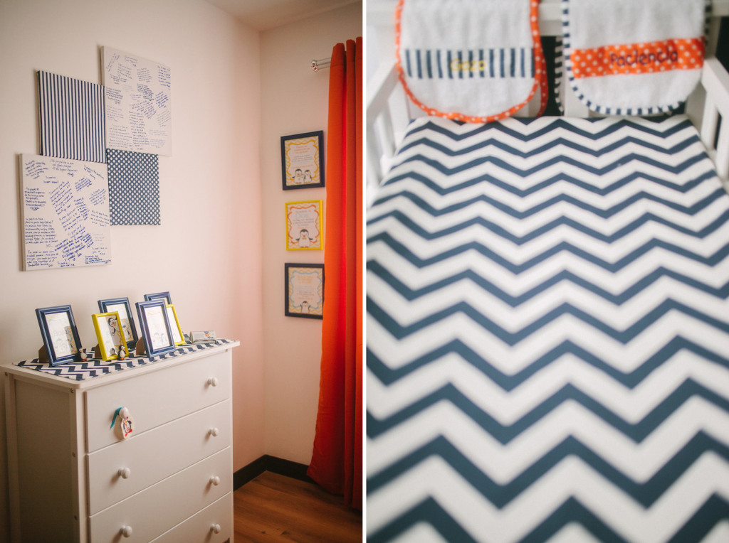 Blue Chevron Changing Table Cover