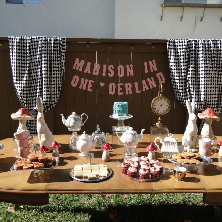 Alice in Wonderland Dessert Birthday Table