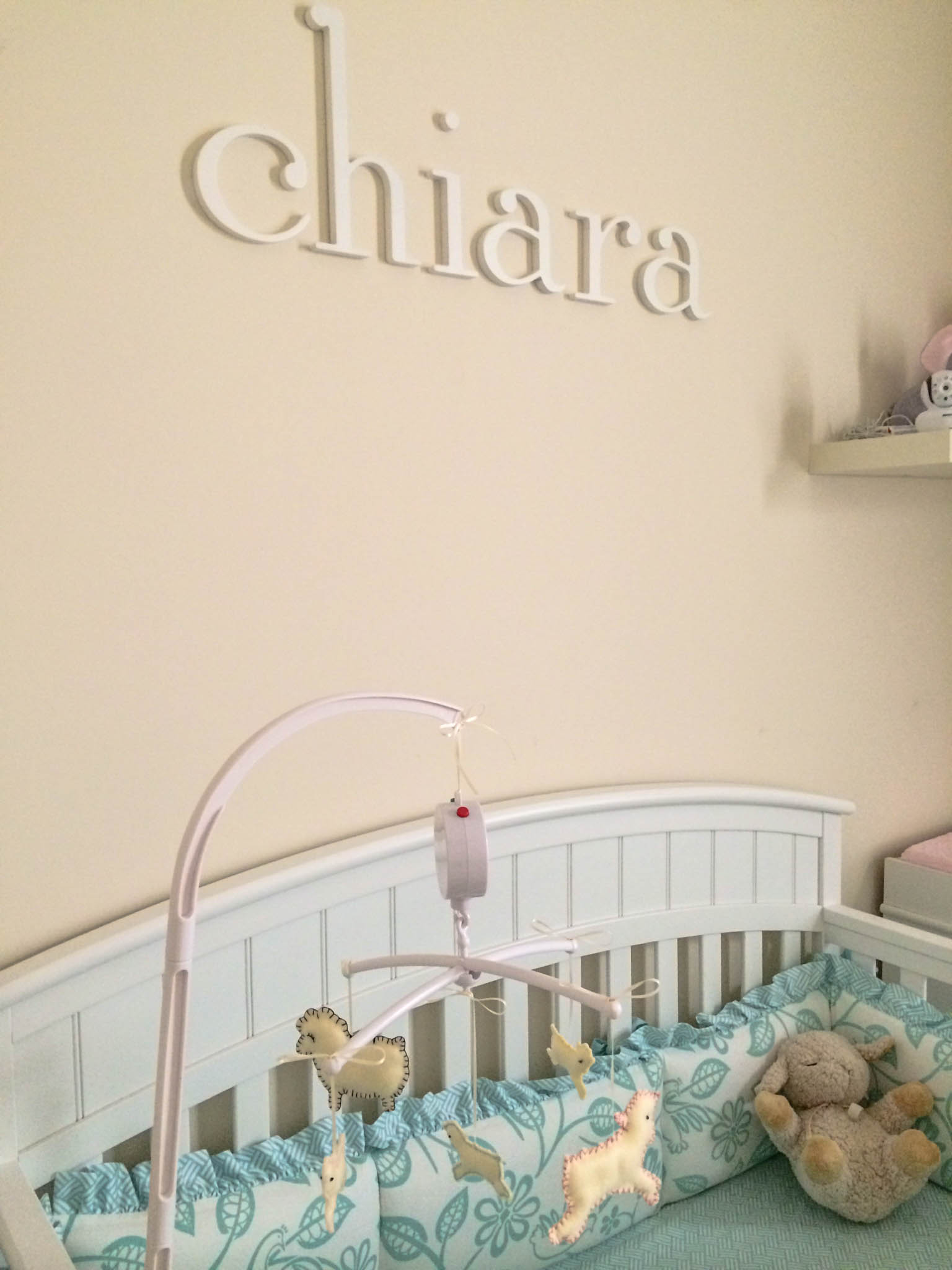 Personalized Name Wall Decor and DIY Lamb Mobile