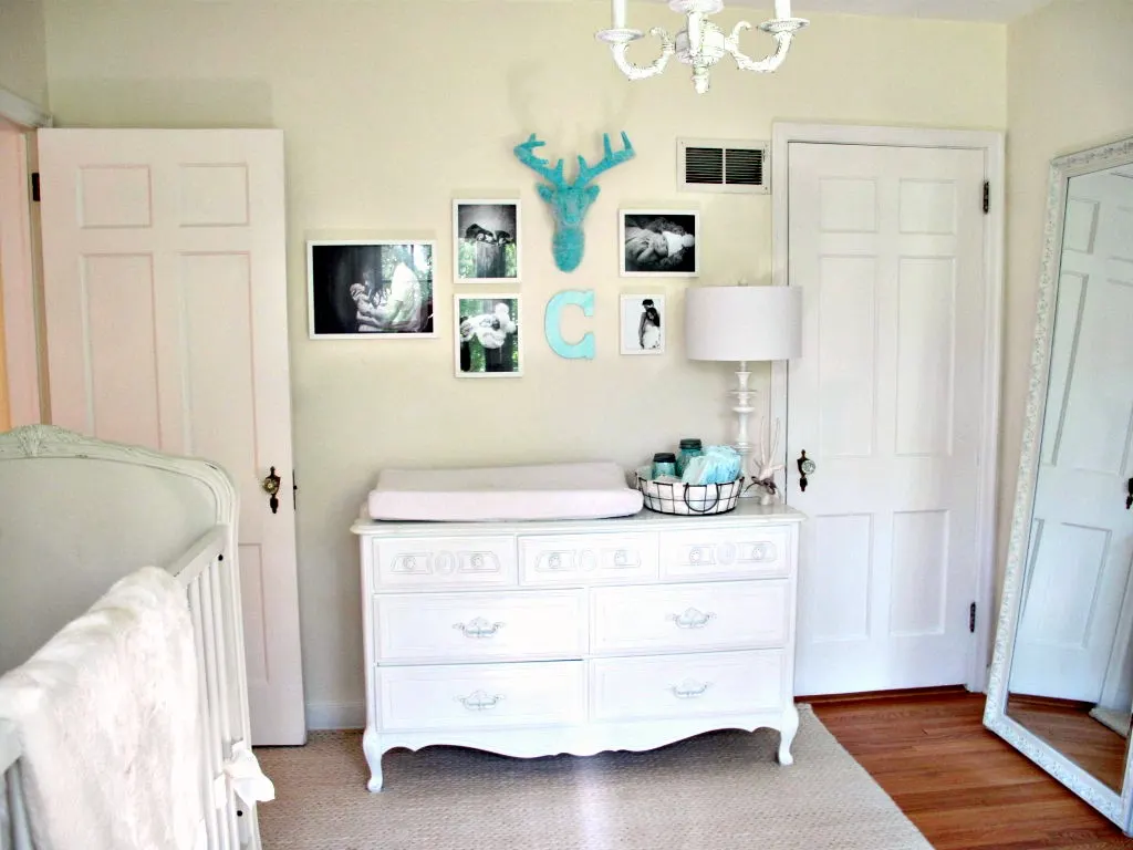 White Nursery with Pops of Turquoise - Project Nursery