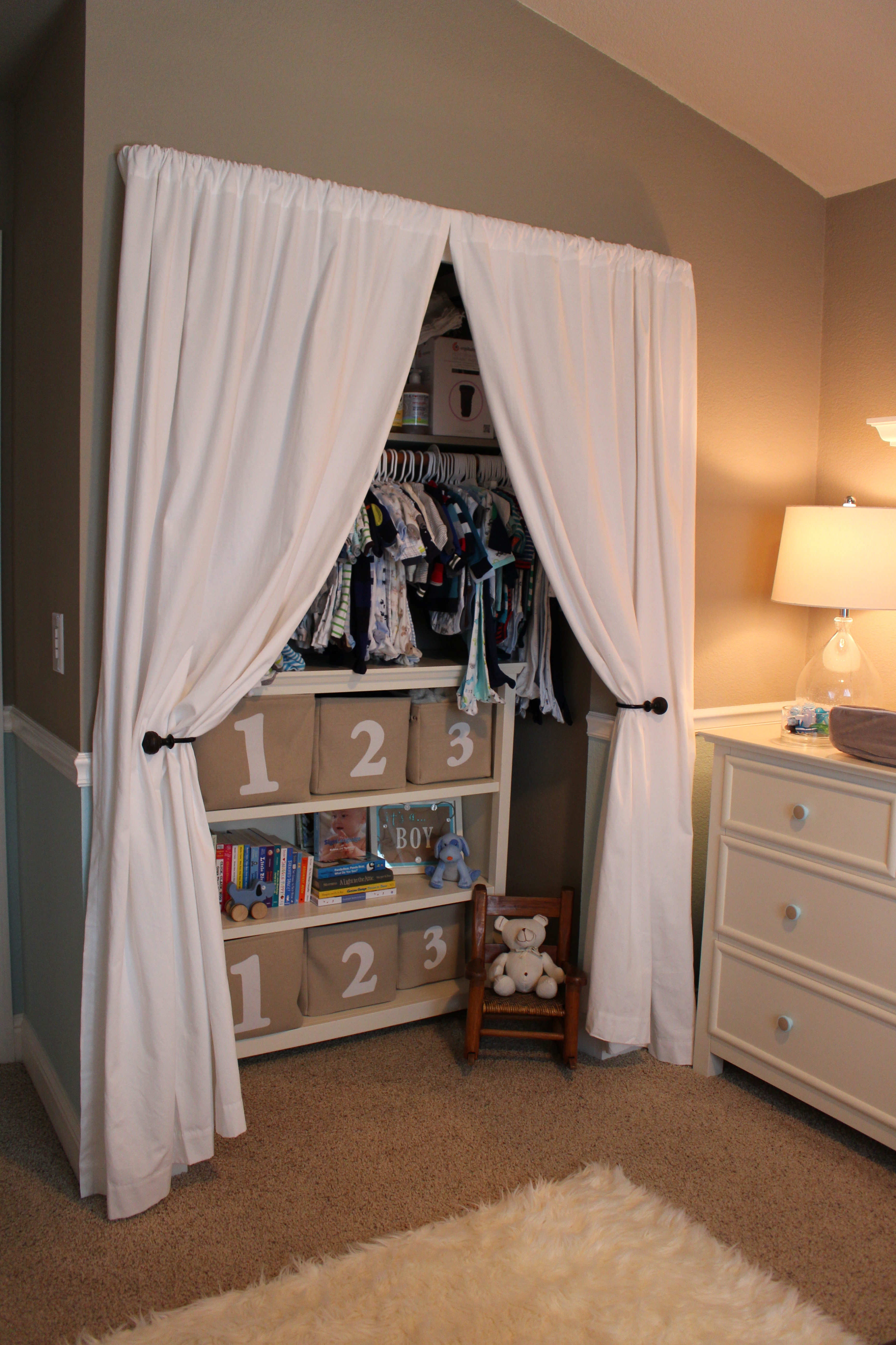 Closet Curtain Design Idea for Nursery