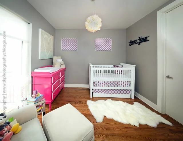 Modern Fuchsia and Gray Nursery