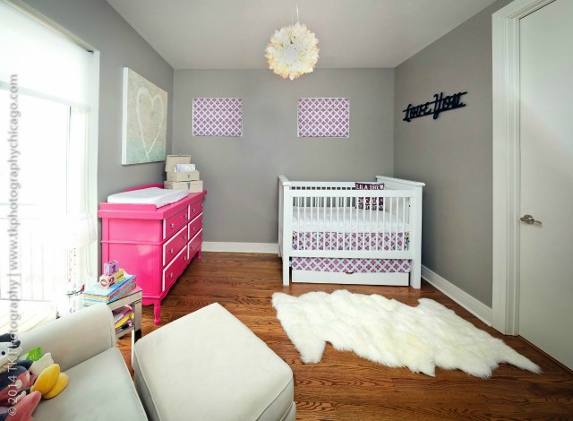 Modern Fuchsia and Gray Nursery