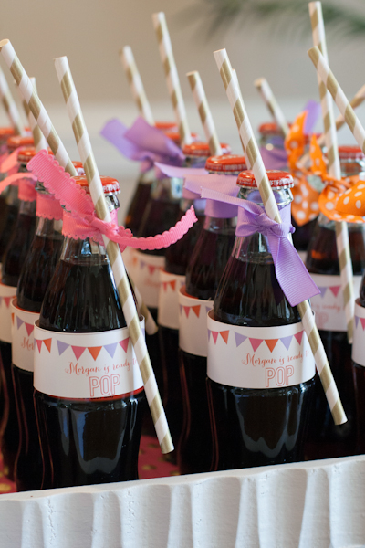 Coca-Cola Classic Party Favor with Custom Wrapper and Paper Straw Attached