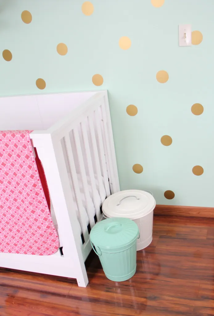 Mint Nursery with Gold Polka Dot Wall Decals - Project Nursery