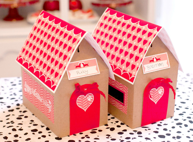 Puppy Love Doghouse Valentine's Boxes - Project Nursery