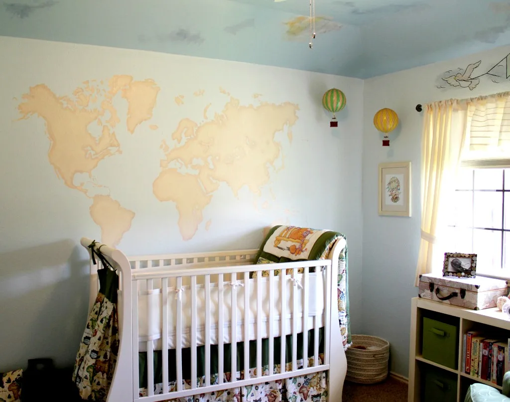 Travel-Themed Nursery with World Map Mural - Project Nursery