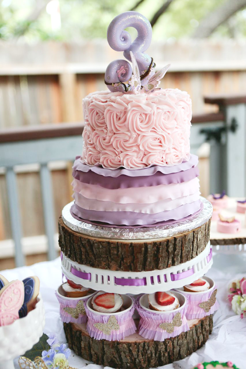 Pink and Lavender Birthday Cake