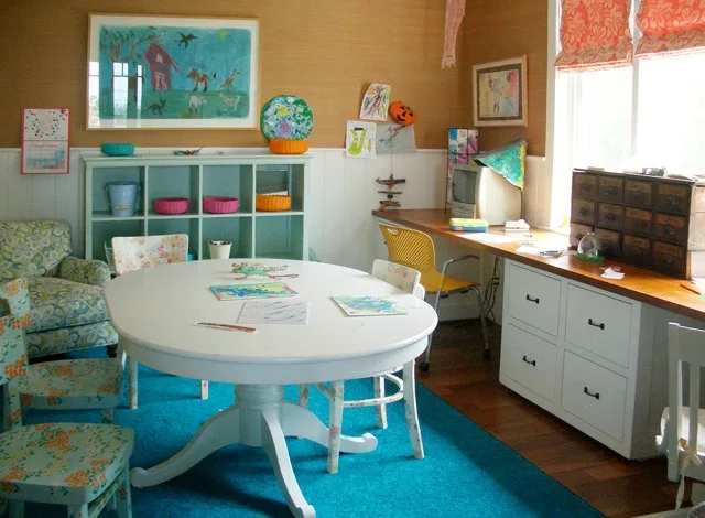 Colorful and Casual Craft Room