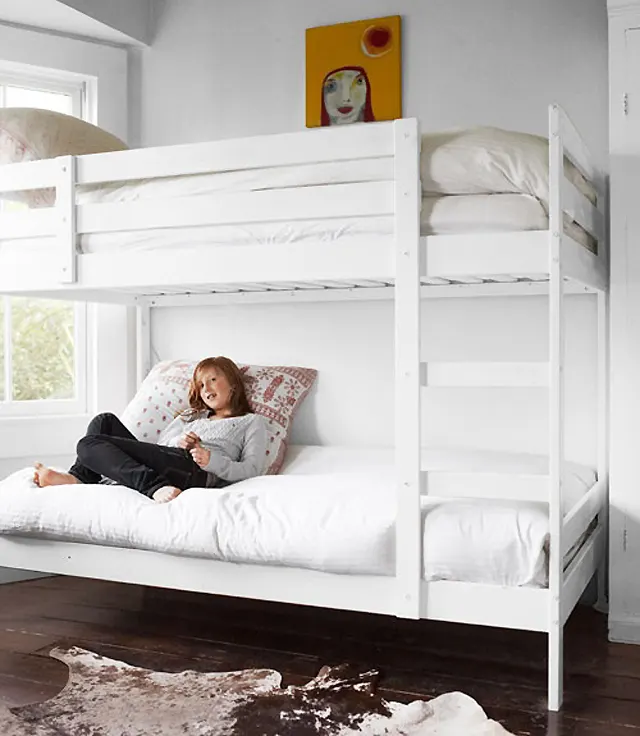 Modern Big Kids Room with White Bunk Beds
