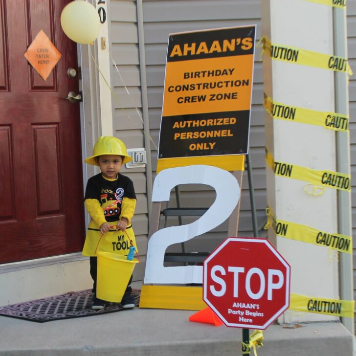 Construction Birthday Party Front Door Decor