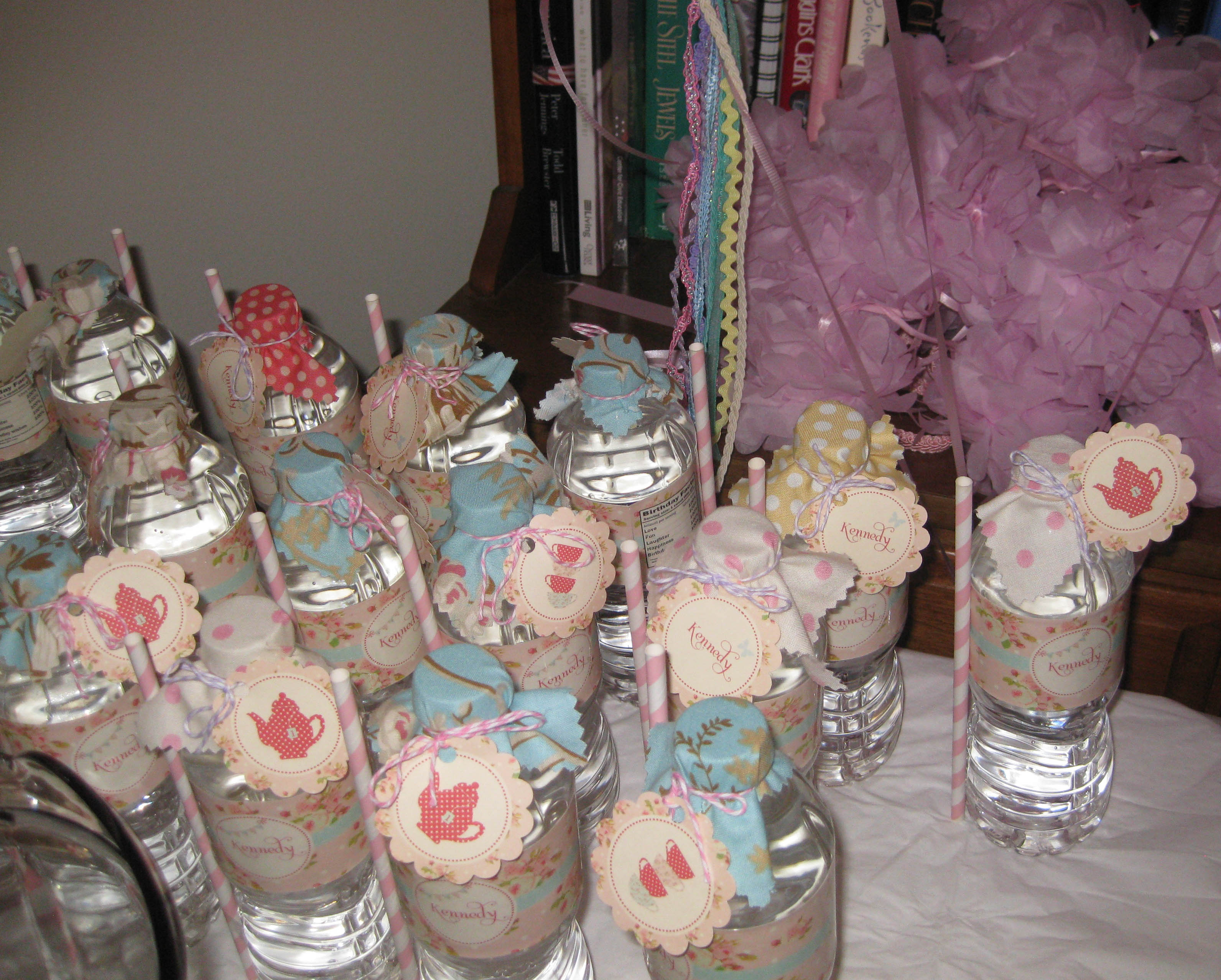 Shabby Chic Tea Party Water Bottles