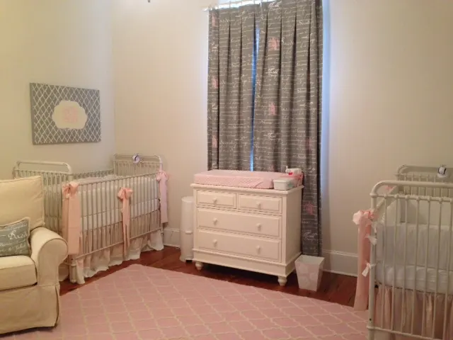 Vintage Pink and Gray Twin Nursery