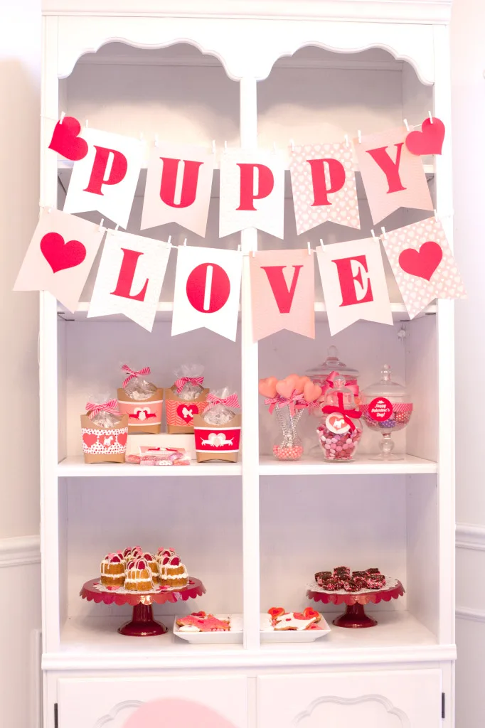 Puppy Love Valentine's Day Party Dessert Display - Project Nursery