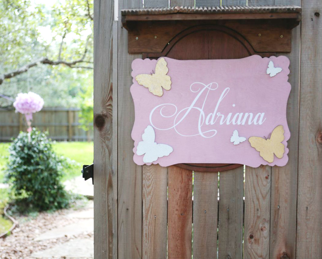 Personalized Wooden Butterfly Welcome Sign