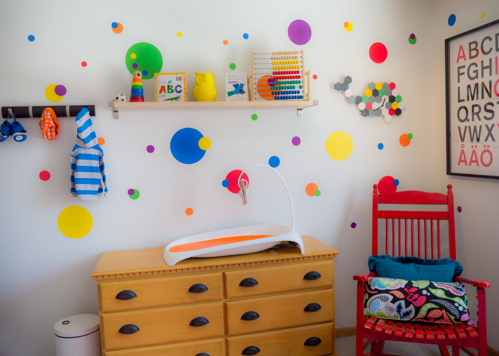 Nursery with Colorful Polka Dot Wall Decals - Project Nursery