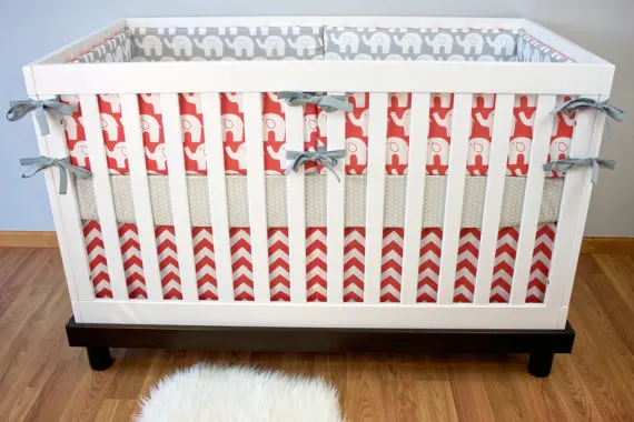 Coral Chevron Bedding from Modified Tot