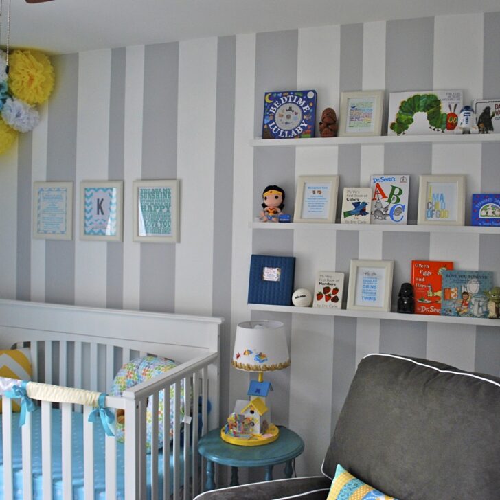 Striped Nursery Accent Wall