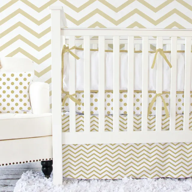 Gold Chevron Crib Bedding from Caden Lane