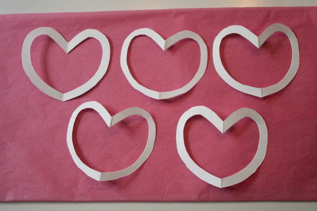 Hearts for Tissue Paper Stained Glass Garland - Project Nursery