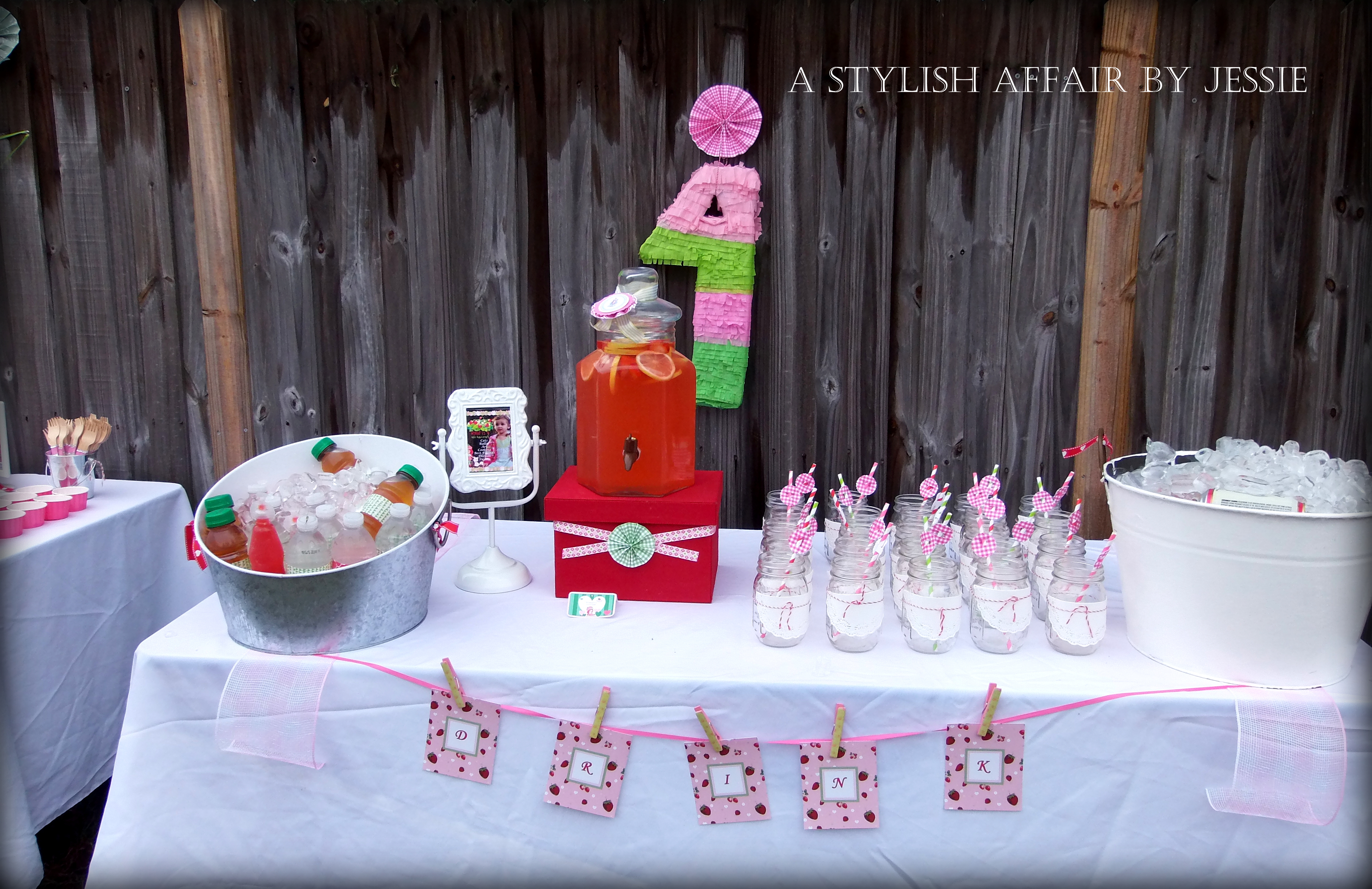 Strawberry Shortcake Inspired Drink Station