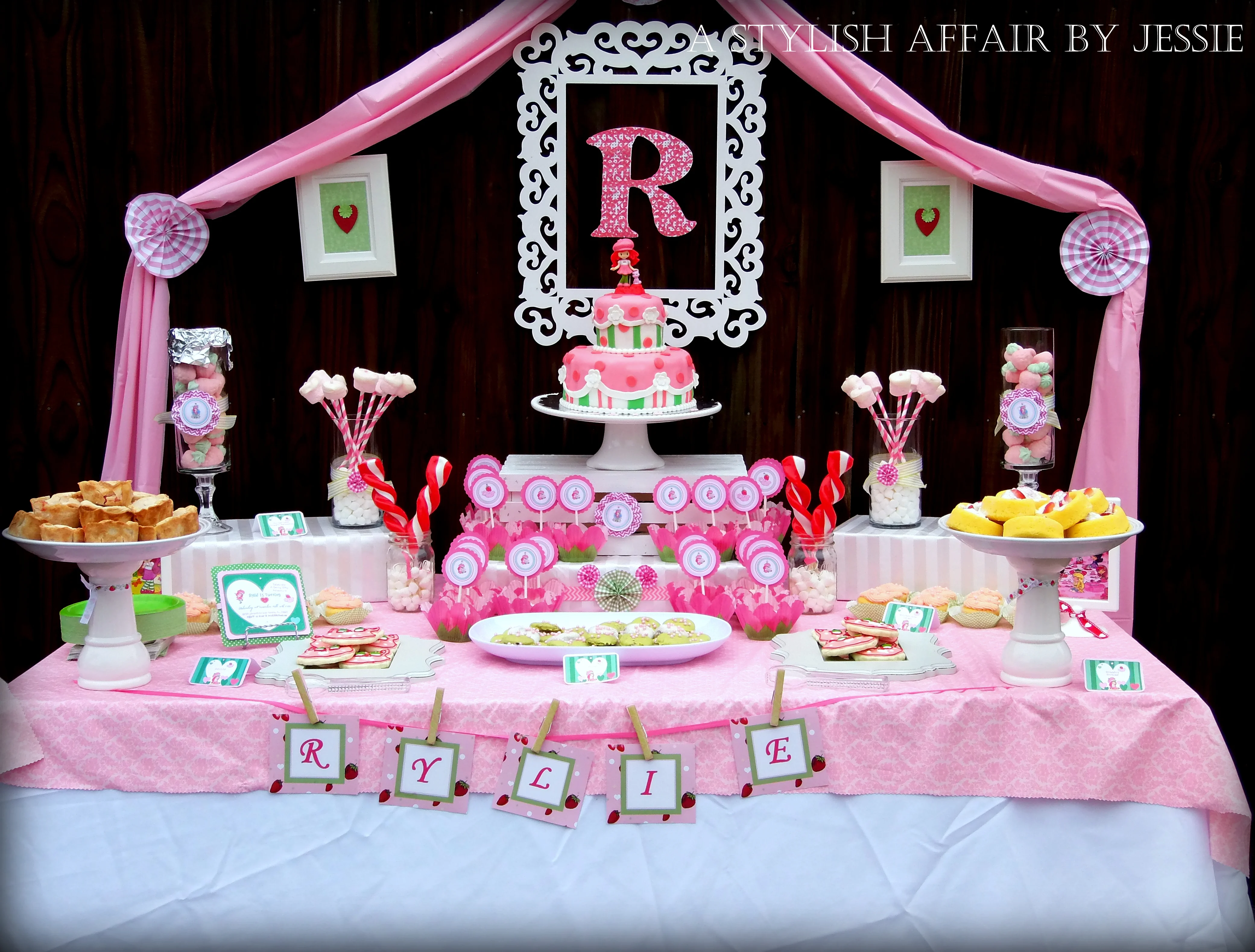 Strawberry Shortcake Inspired Dessert Table