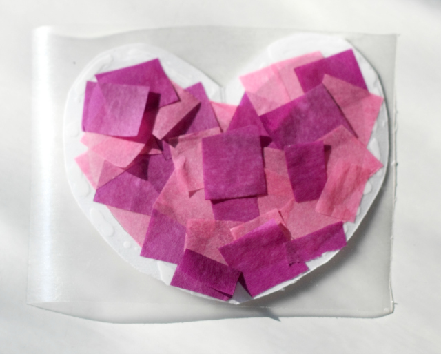 Tissue Paper on Heart - Project Nursery