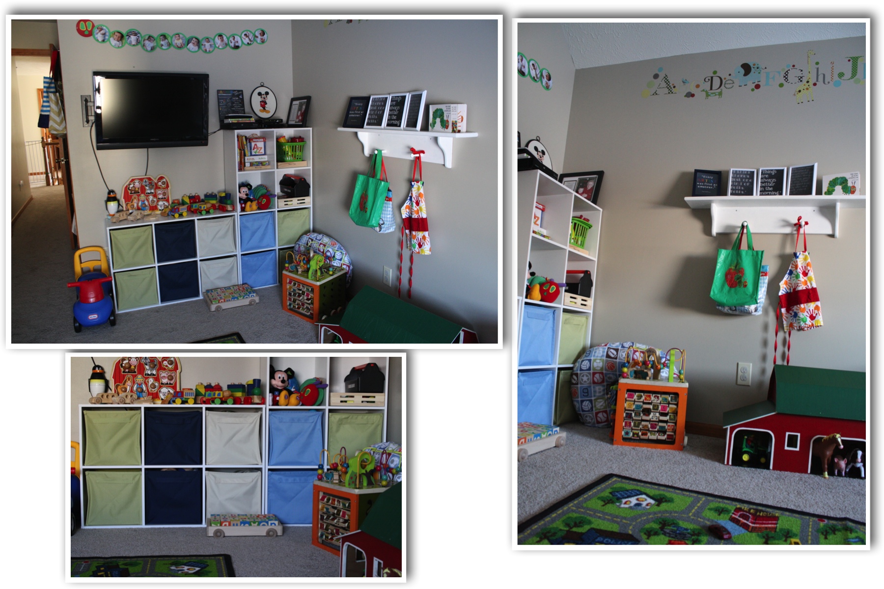 Cube Shelves for Playroom