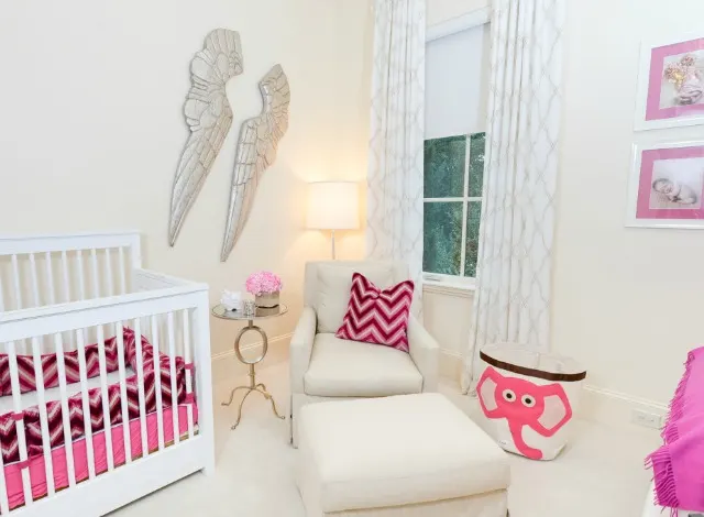White and Pink Nursery with Angel Wings - Project Nursery