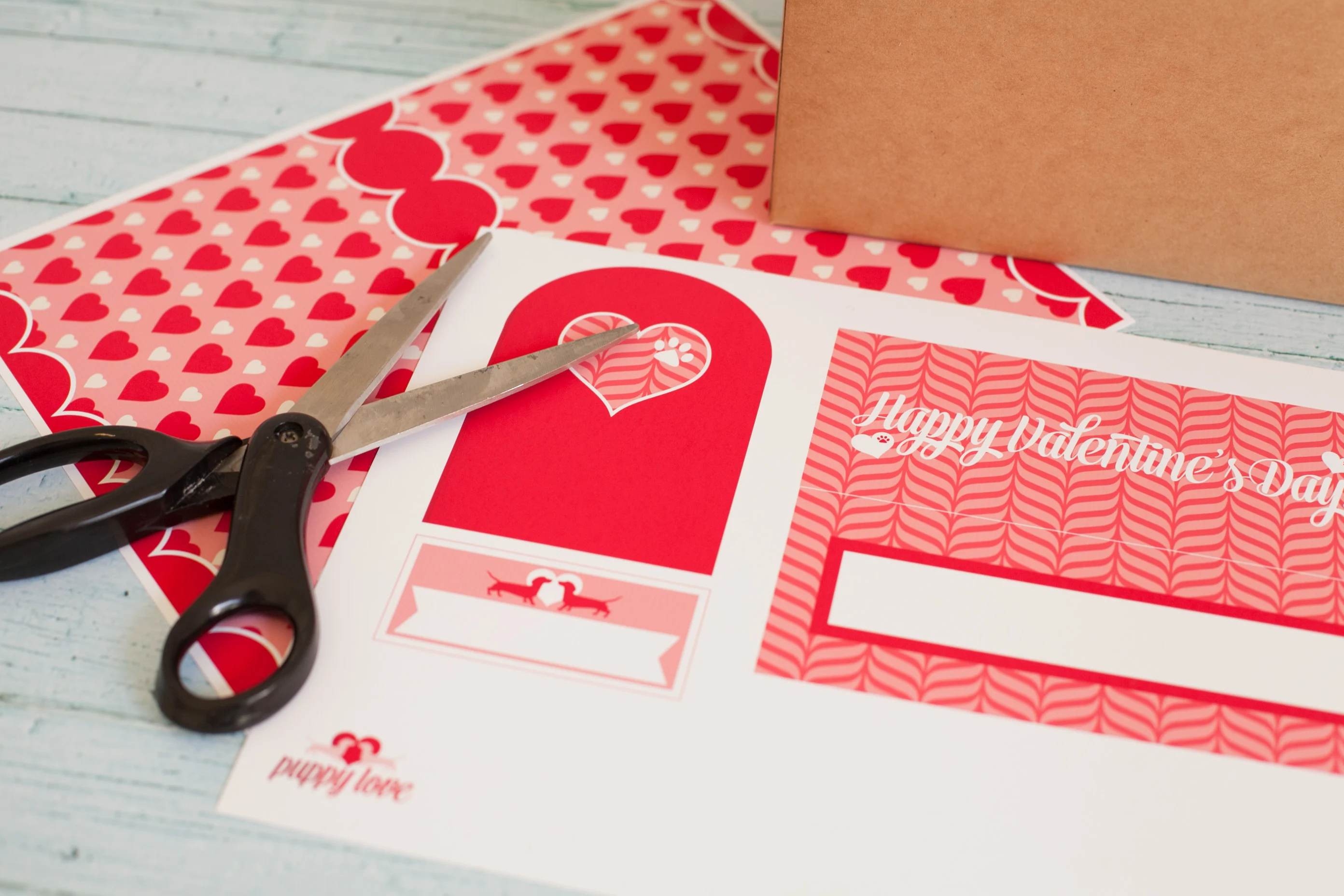 Puppy Love Valentine Mailbox Printable