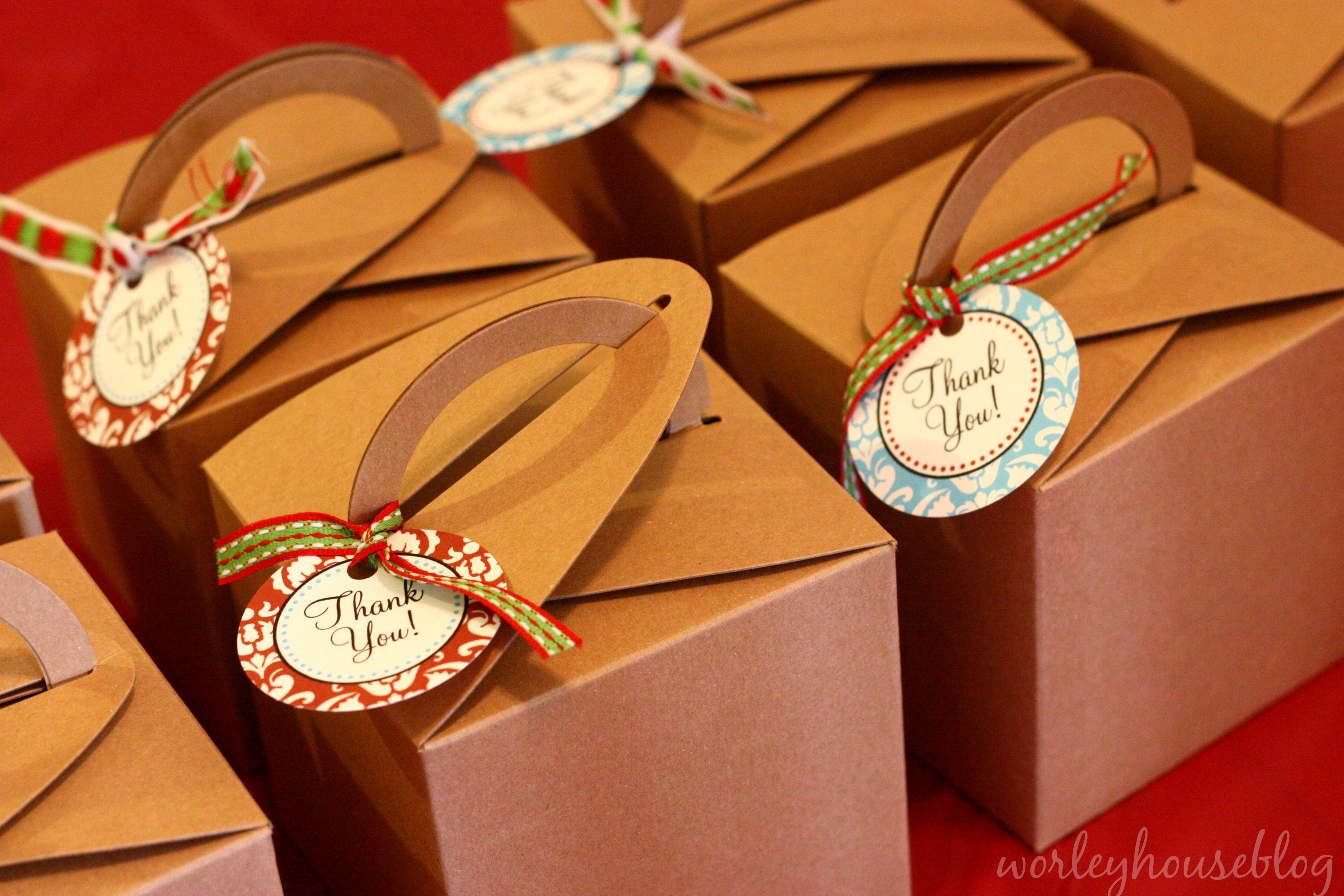 Kraft Boxes with Thank you Tags for Favors