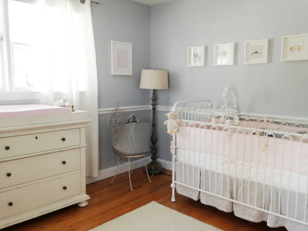 Traditional Soft Gray and Pale Pink Nursery - Project Nursery