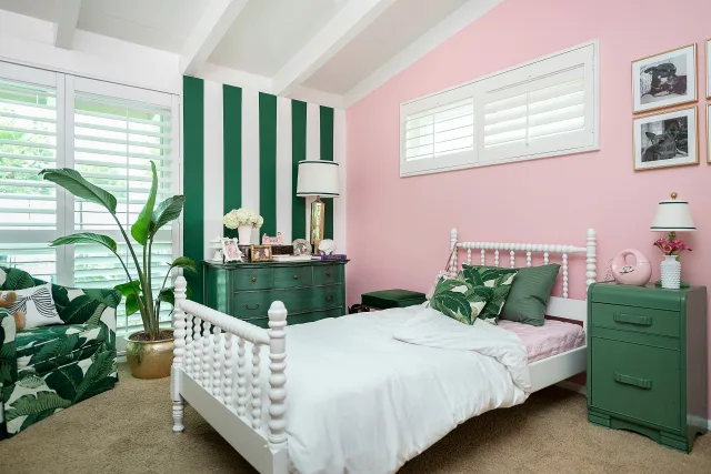 Pink and Green Big Girl Room