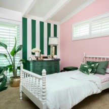 Chic Pink and Green Big Girl Room