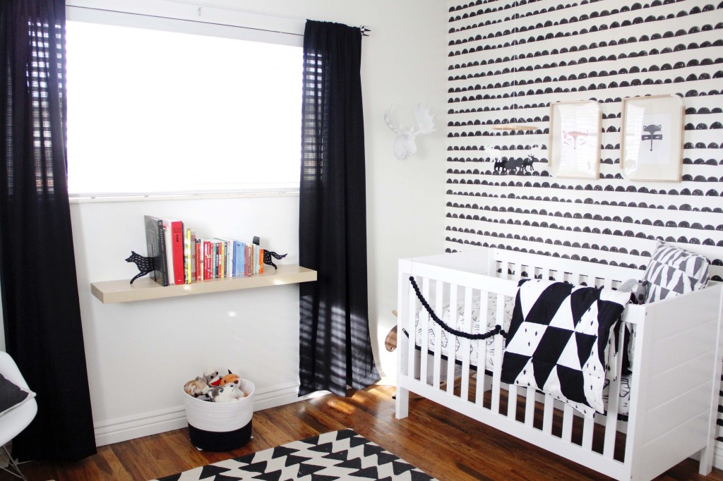 Graphic Black and White Woodland Nursery - Project Nursery