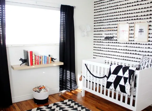 Graphic Black and White Woodland Nursery - Project Nursery