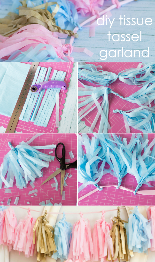 wall diy decor printable DIY: Tassel  Nursery Garland Tissue Project