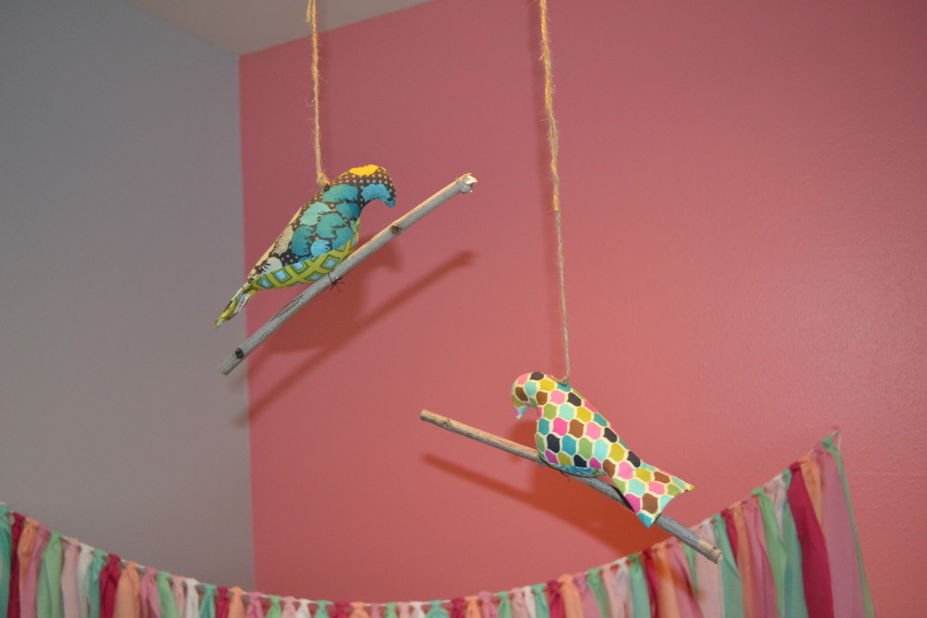 Mobile Birdies with Cute Fabric Prints
