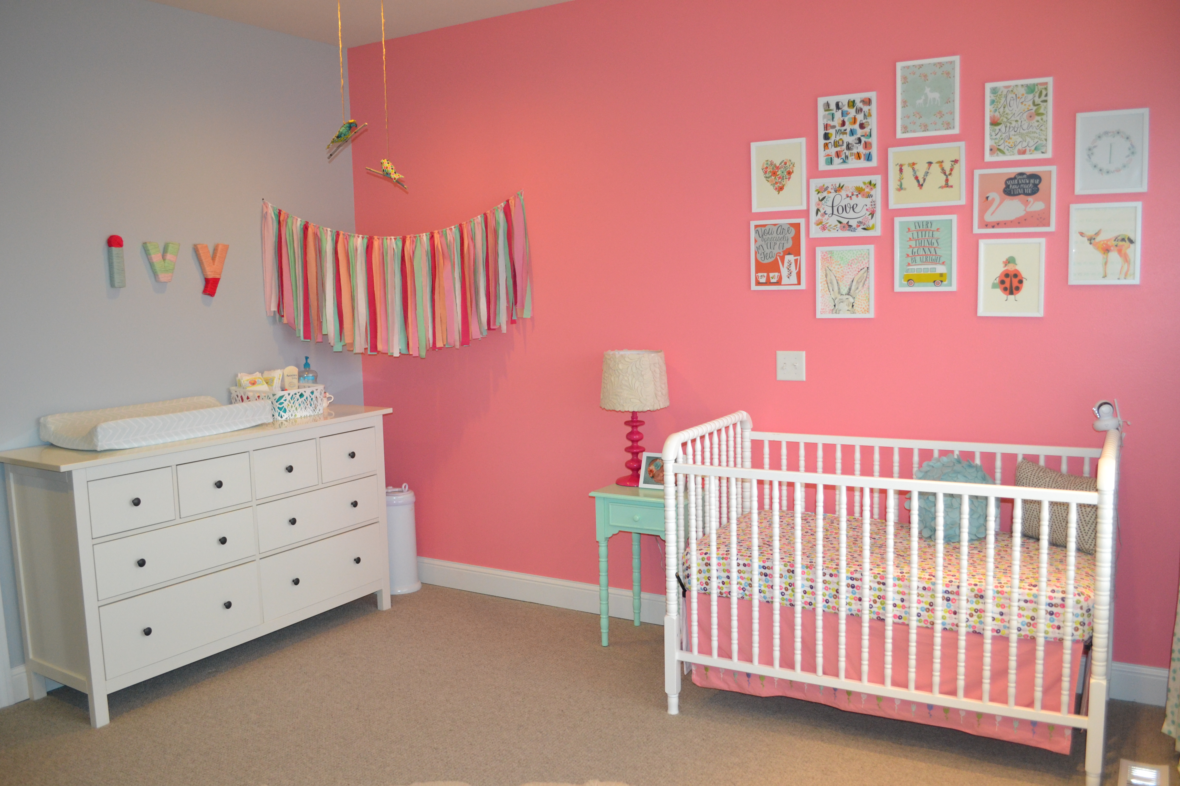 Pink Accent Wall for the Nursery