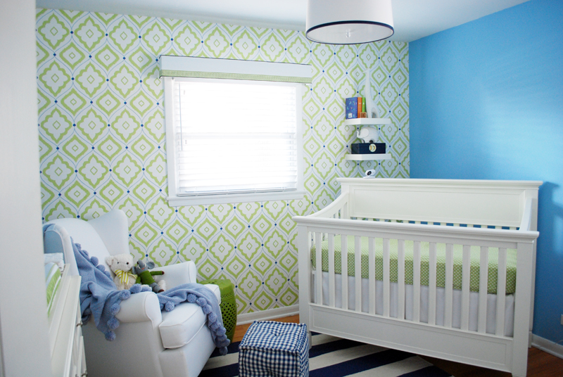 Blue and store green nursery ideas