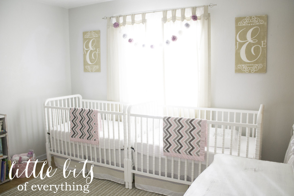 Bright and Neutral Twin Girl Nursery - Project Nursery