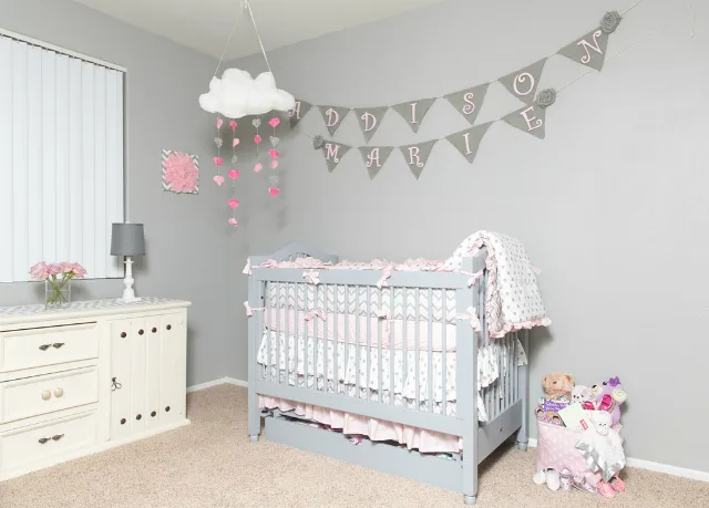 Soft Gray and Pink Nursery